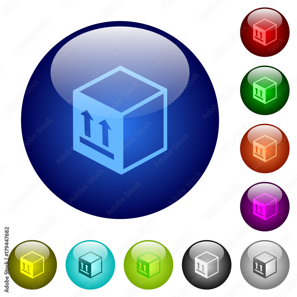 Package icons color glass buttons Package icons color glass buttons