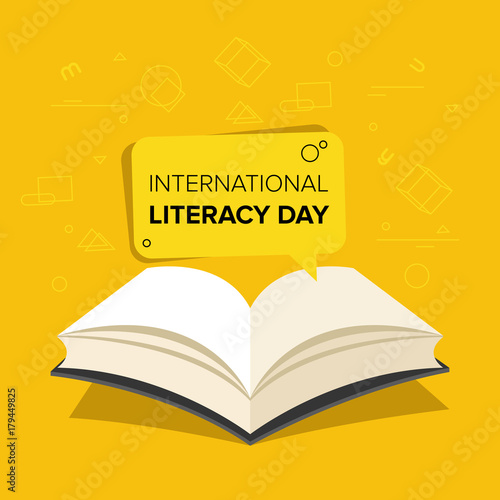Vector illustration of a book for International Literacy Day.