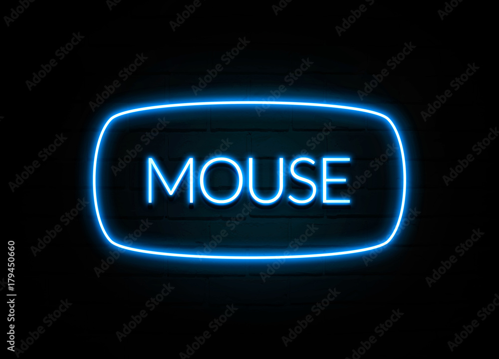 Mouse - colorful Neon Sign on brickwall Mouse - colorful Neon Sign on brickwall