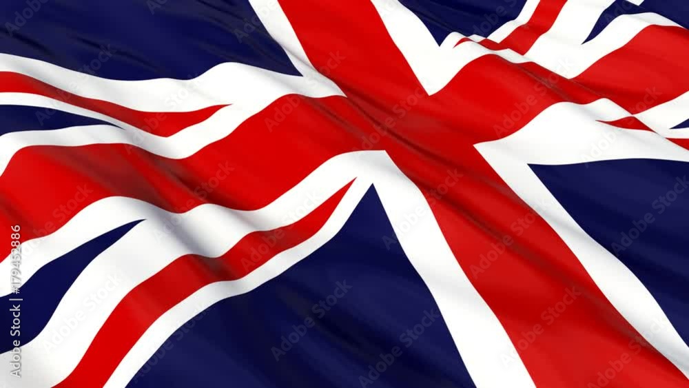 United Kingdom Flag Waving. Seamless loop. United Kingdom Flag Waving. Seamless loop.