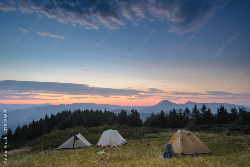 A spectacular dawn in the Carpathian Mountains