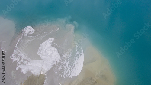 The incredible Blue Lake at abandon old iron ore mine. Tasik Biru located at Muadzam Pahang Malaysia and local favourite hangout destinations photo