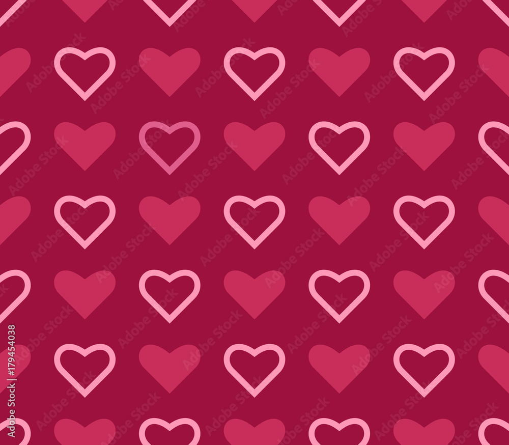 Heart background. Seamless vector pattern.