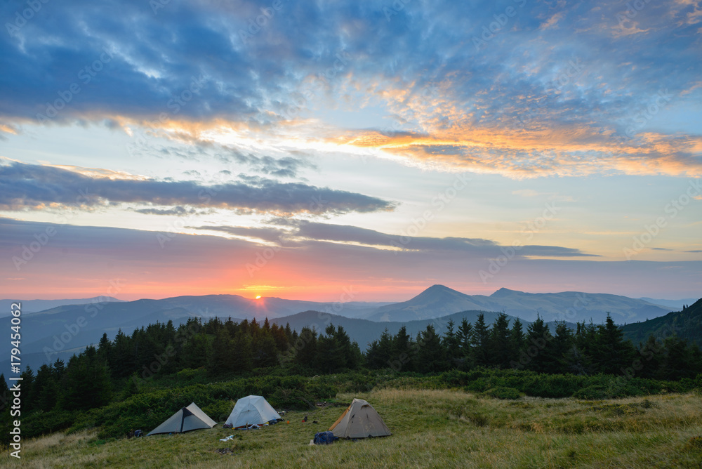 A spectacular dawn in the Carpathian Mountains A spectacular dawn in the Carpathian Mountains
