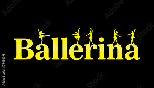 ballerina yellow banner in black