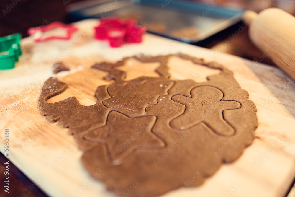 Making Christmas gingerbread cookies Making Christmas gingerbread cookies