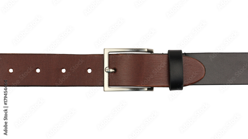 brown leather strap connected with a black leather strap brown leather strap connected with a black leather strap