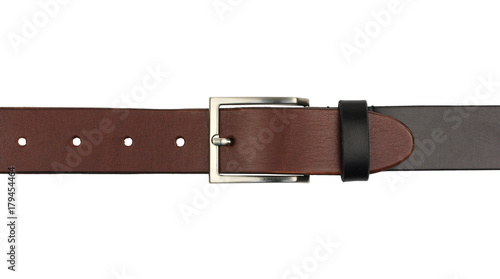 brown leather strap connected with a black leather strap