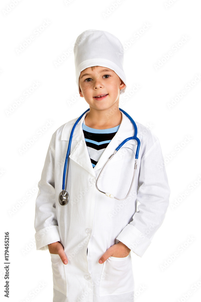 Happy successful smiling pediatrician with a stethoscope Happy successful smiling pediatrician with a stethoscope