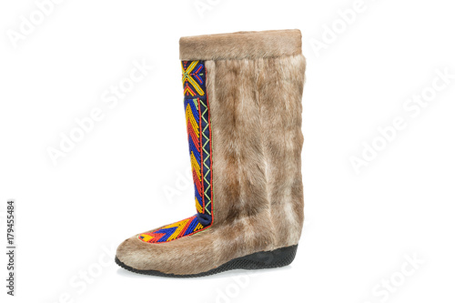 Obraz na plátně Arctic boot mukluk isolated on white