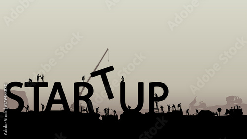 building startup silhouettes