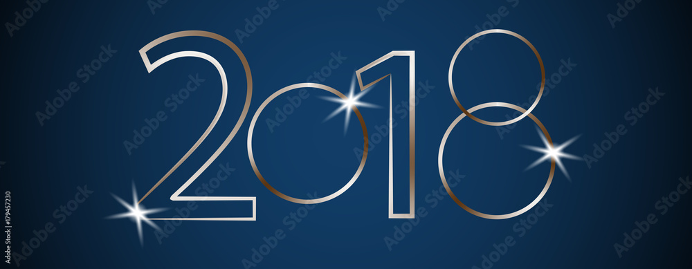 Happy new year 2018. Gold numbers 3D on the golden background wi Happy new year 2018. Gold numbers 3D on the golden background wi