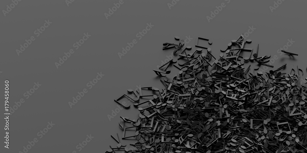 Fototapeta premium Nieskończone nuty, sztuka i muzyka renderowania 3d koncepcyjne tło