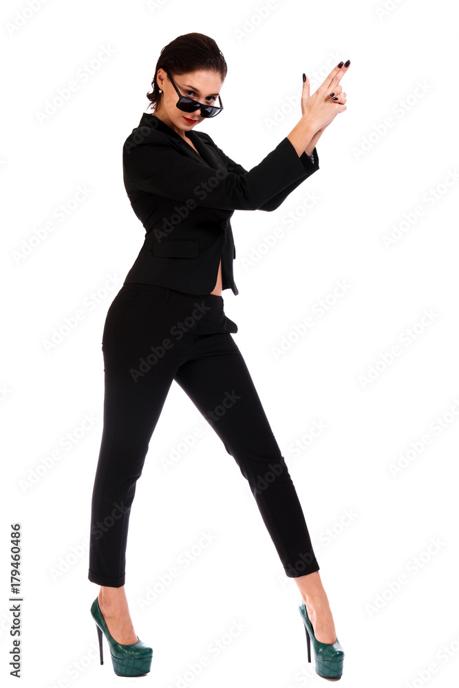 Woman in a black suit Woman in a black suit