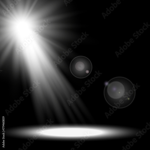 Light circle with a spotlight, white color