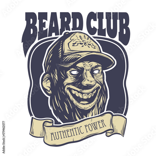 Bearded male head. Logo template