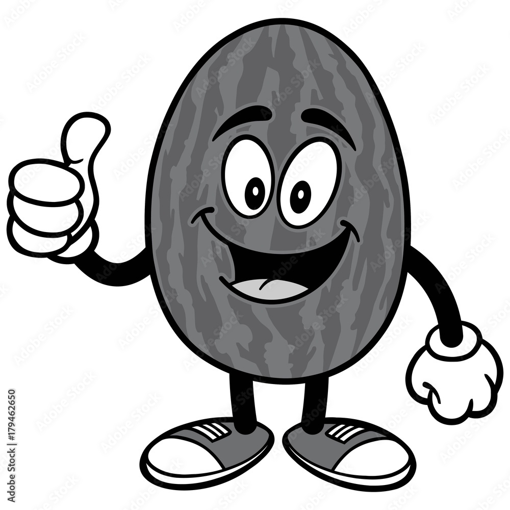 Watermelon with Thumbs Up Illustration Watermelon with Thumbs Up Illustration