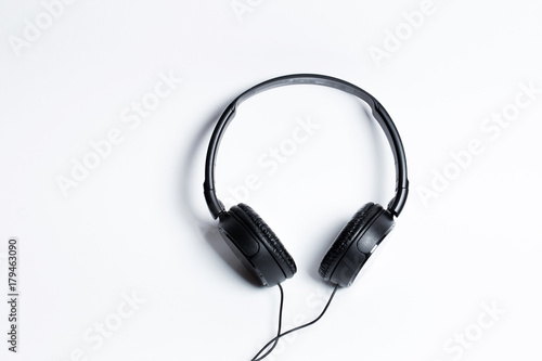 headphones black on a white background