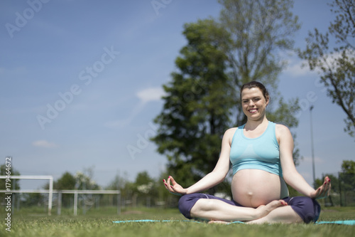 Yoga, Pregnant women doing relaxation exercise