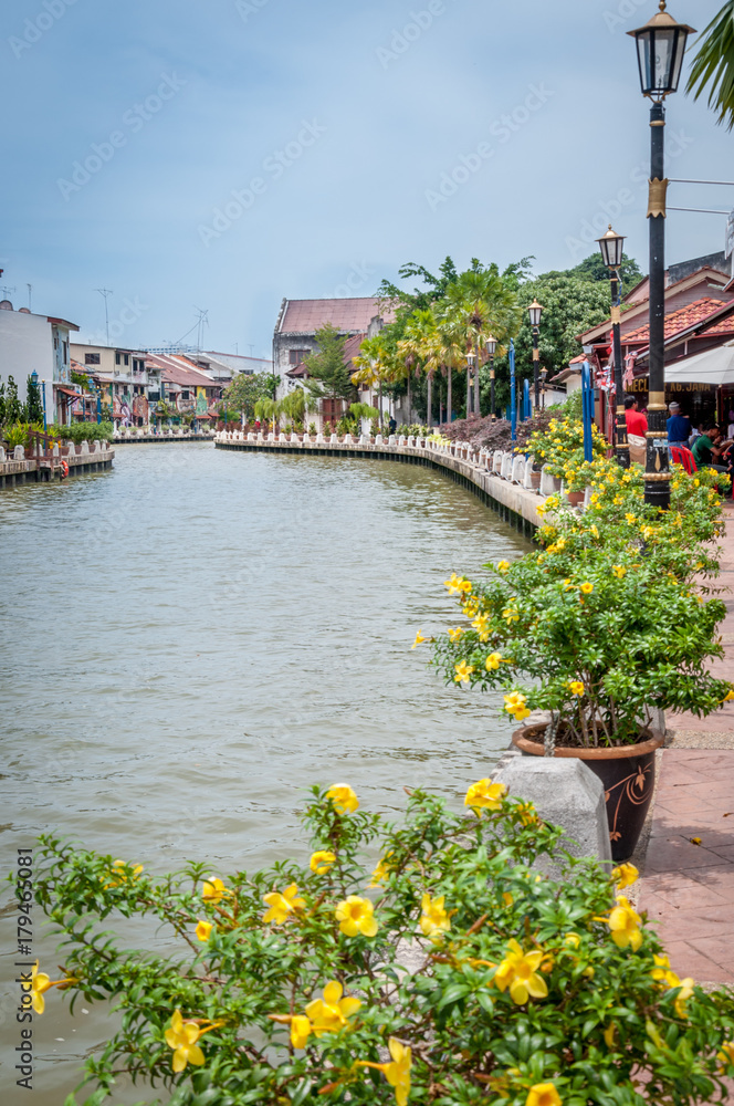 panorama des quais de Malacca