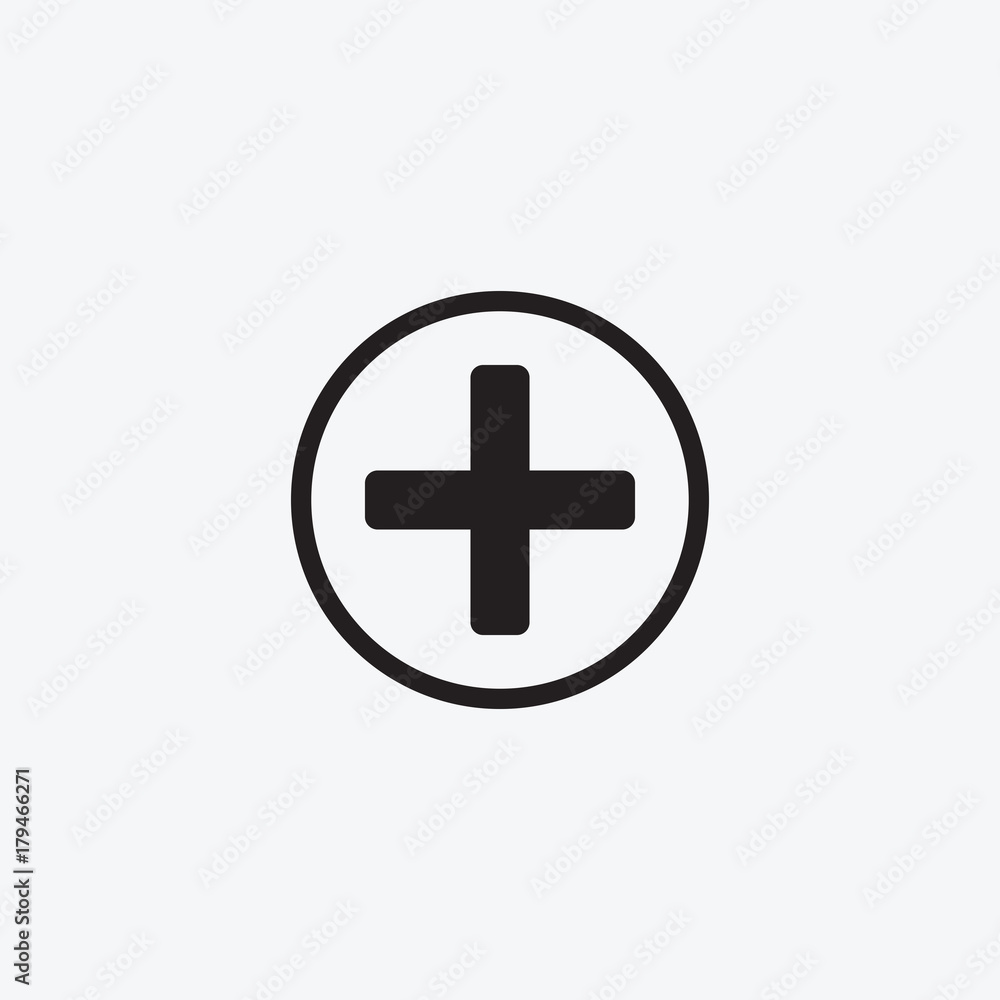 Icon graphic picture Sign plus, medicine. Black and white pictogram for web design. Vector flat illustrations, logo Icon graphic picture Sign plus, medicine. Black and white pictogram for web design. Vector flat illustrations, logo