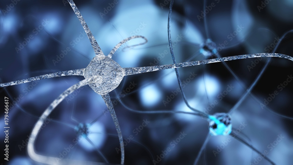 neuron close-up, nerve node, neural network close-up, banner Stock ...