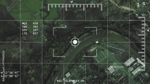 Tracking Drone Top View POV Police / Military Night Vision Concept 