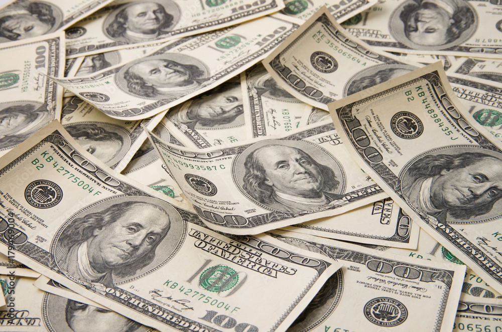 Background of 100 dollar bills Background of 100 dollar bills