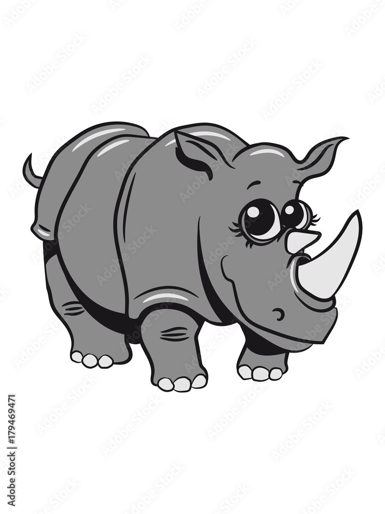 Obraz premium nashorn süss niedlich