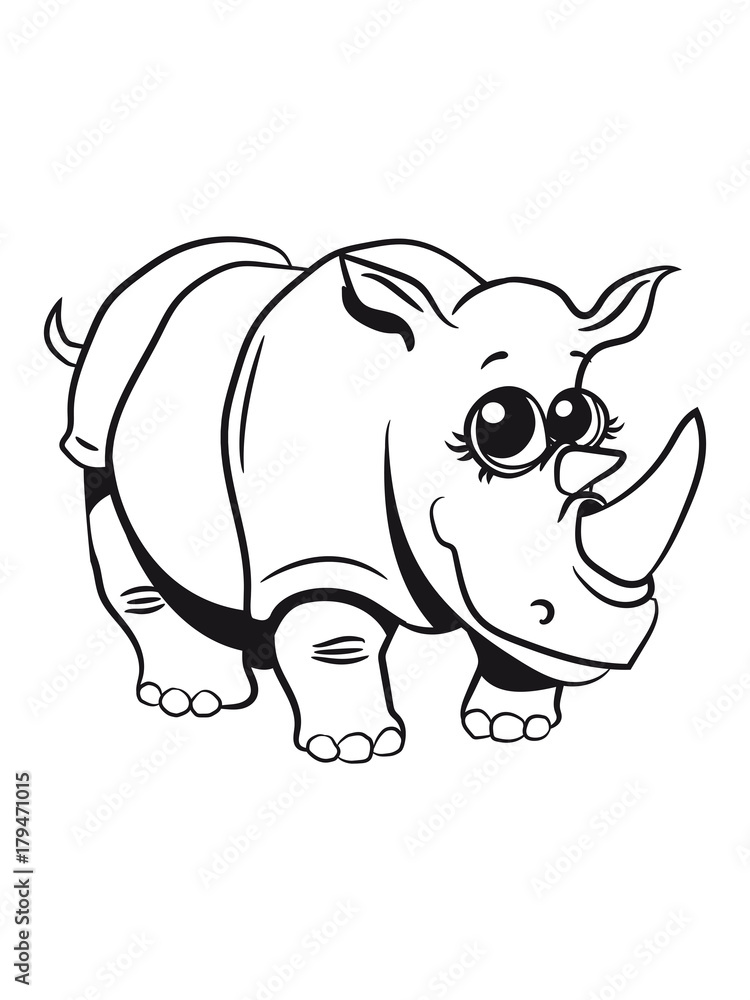 Fototapeta premium nashorn süss niedlich
