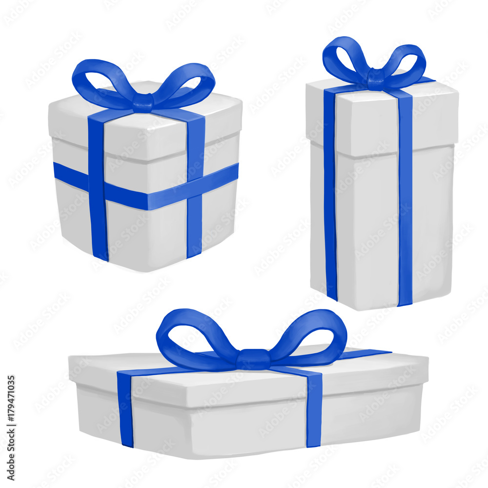 Gift box with red ribbon bow isolated on white background Gift box with red ribbon bow isolated on white background