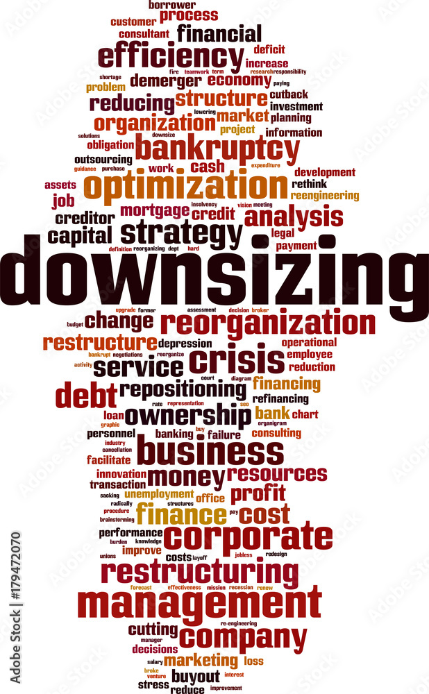 Obraz premium Downsizing word cloud