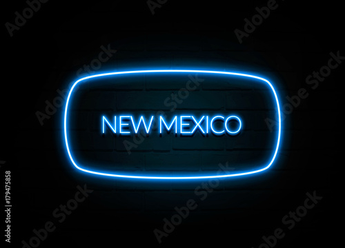 New Mexico - colorful Neon Sign on brickwall