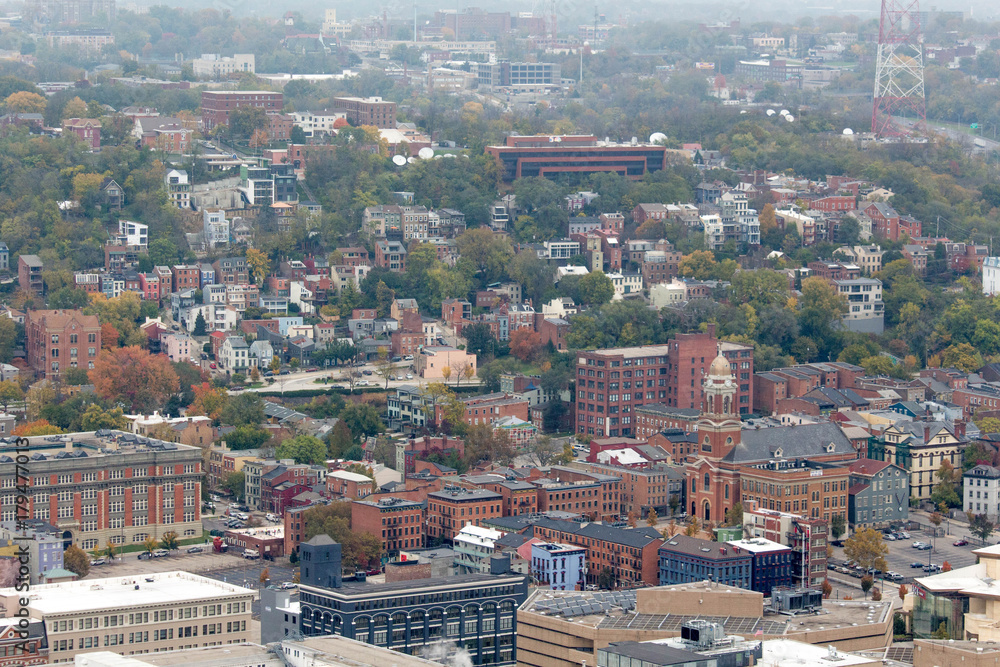 Obraz premium City Neighborhood Birds Eye View 