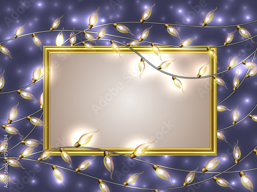 Gold frame with place for text 