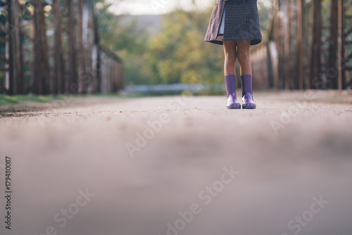 Water boots small girl. photo