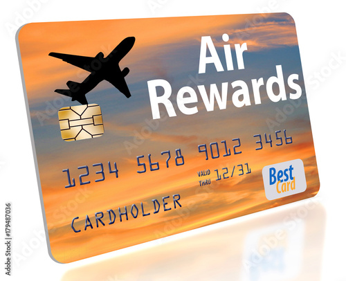 Air miles, air rewards credit card. photo