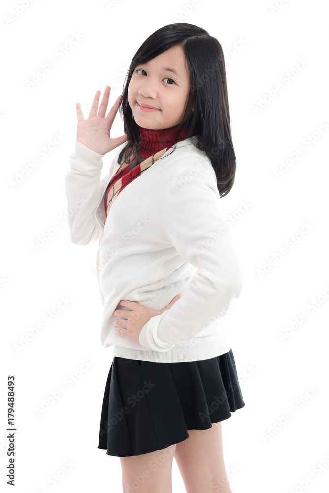 Portrait of beautiful Asian girl on white background isolated Portrait of beautiful Asian girl on white background isolated