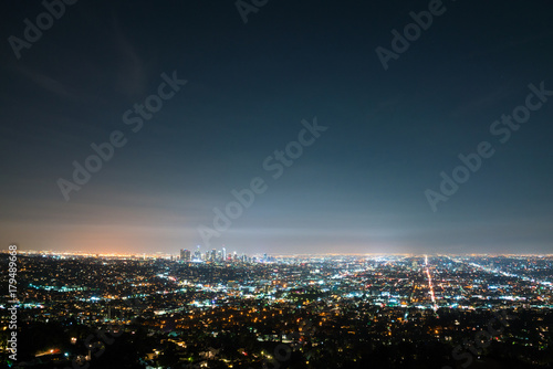 Amazing view of Los Angeles city at night