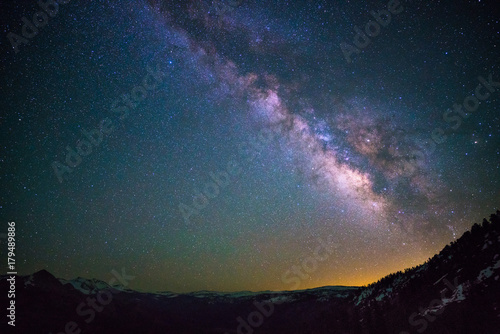Milky way over Yosemite national park photo