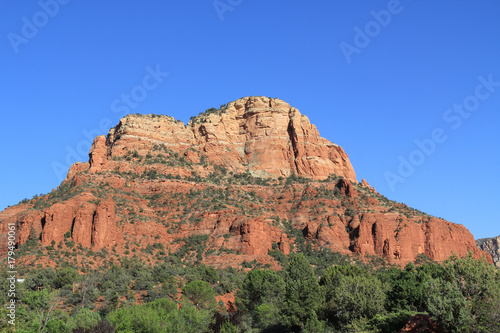 Red rock formation in Red Rock State Park along Oak Creek Canyon, a riparian habitat in Verde Valley, within Yavapai county, Sedona, Arizona, USA including Coconino National Forest.