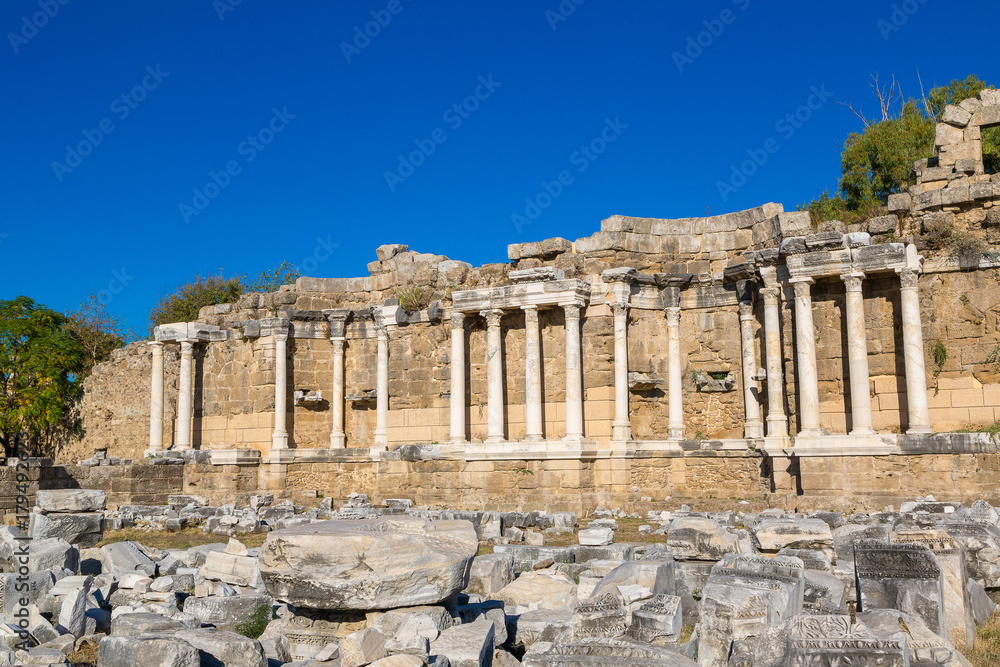 Ruins of ancient city in Side,Turkey