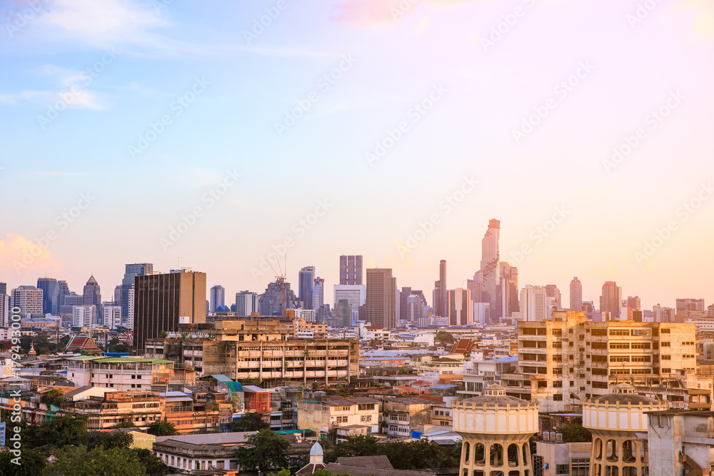 Bangkok cityscape at sun set