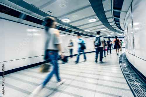 Photography passenger walking in subway