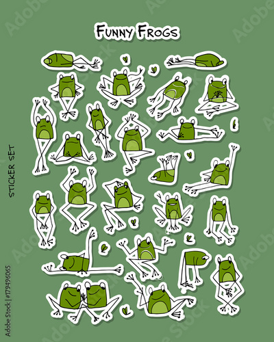 Funny frogs, sticker set for your design