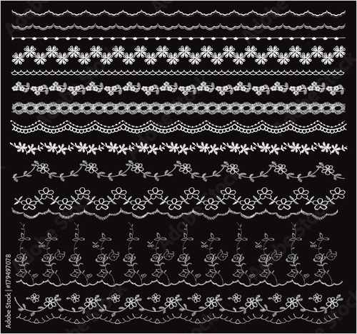 装飾的な刺繍 13パターン　 Decorative embroidery pattern -13pcs
