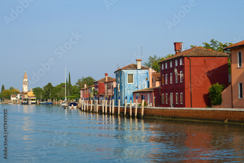 Embankment on the Mazzorbo island in Sunny day. Venice, Italy