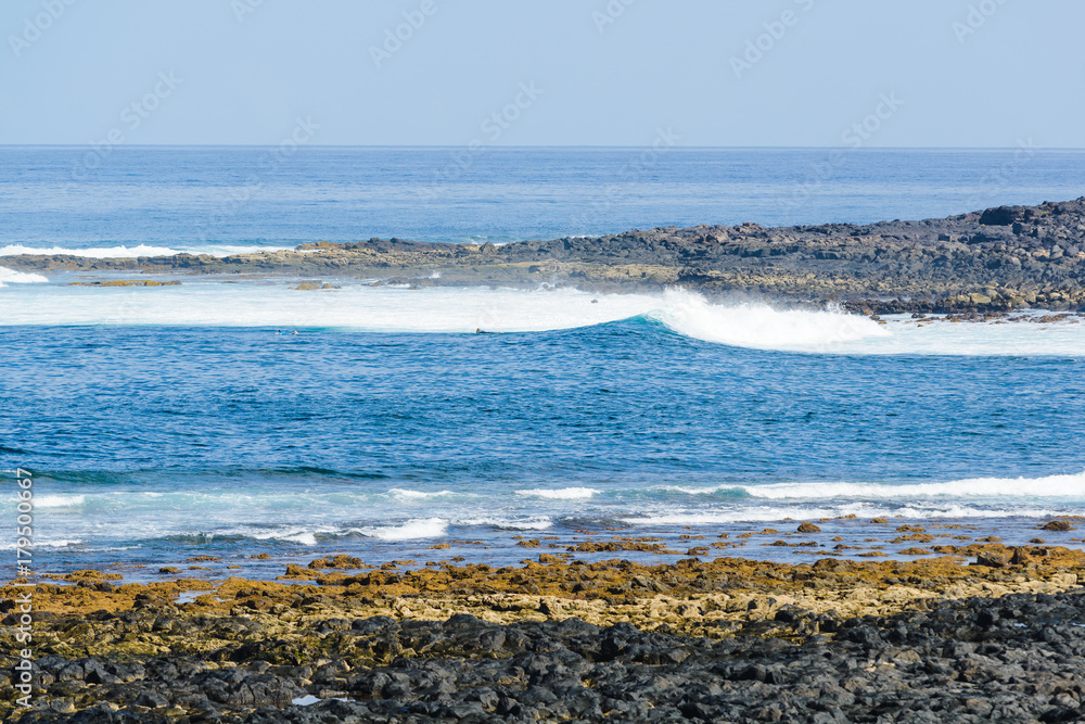 La Santa is a good place for bodyboarding and surfing. Lanzarote. Canary Islands. Spain La Santa is a good place for bodyboarding and surfing. Lanzarote. Canary Islands. Spain