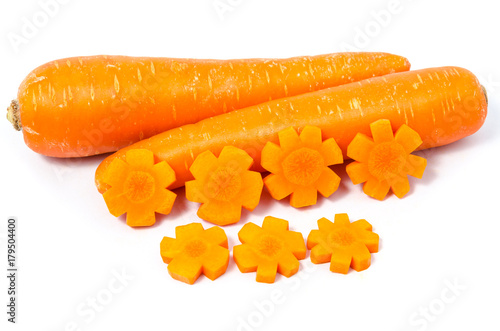 Star shape sliced carrots photo