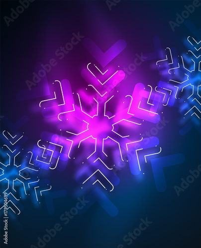 Frozen winter holiday background, Christmas snowflakes